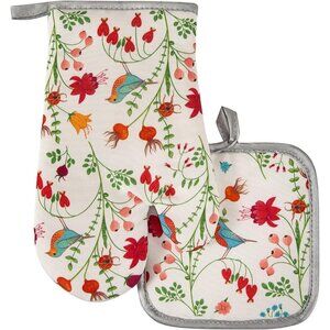 Pioneer Woman Kitchen Oven Mitts and Pot Holders Flower Bird Print Gifts Women